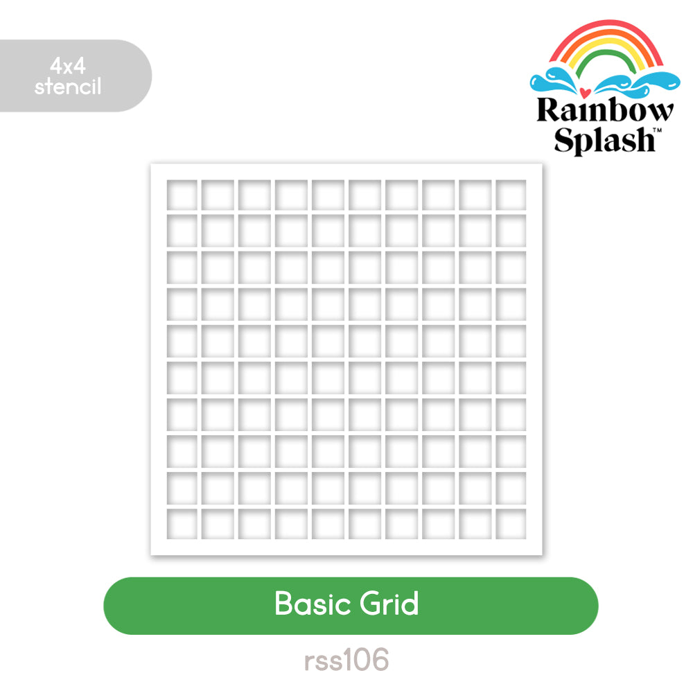 Rainbow Splash Stencil Basic Grid rss106