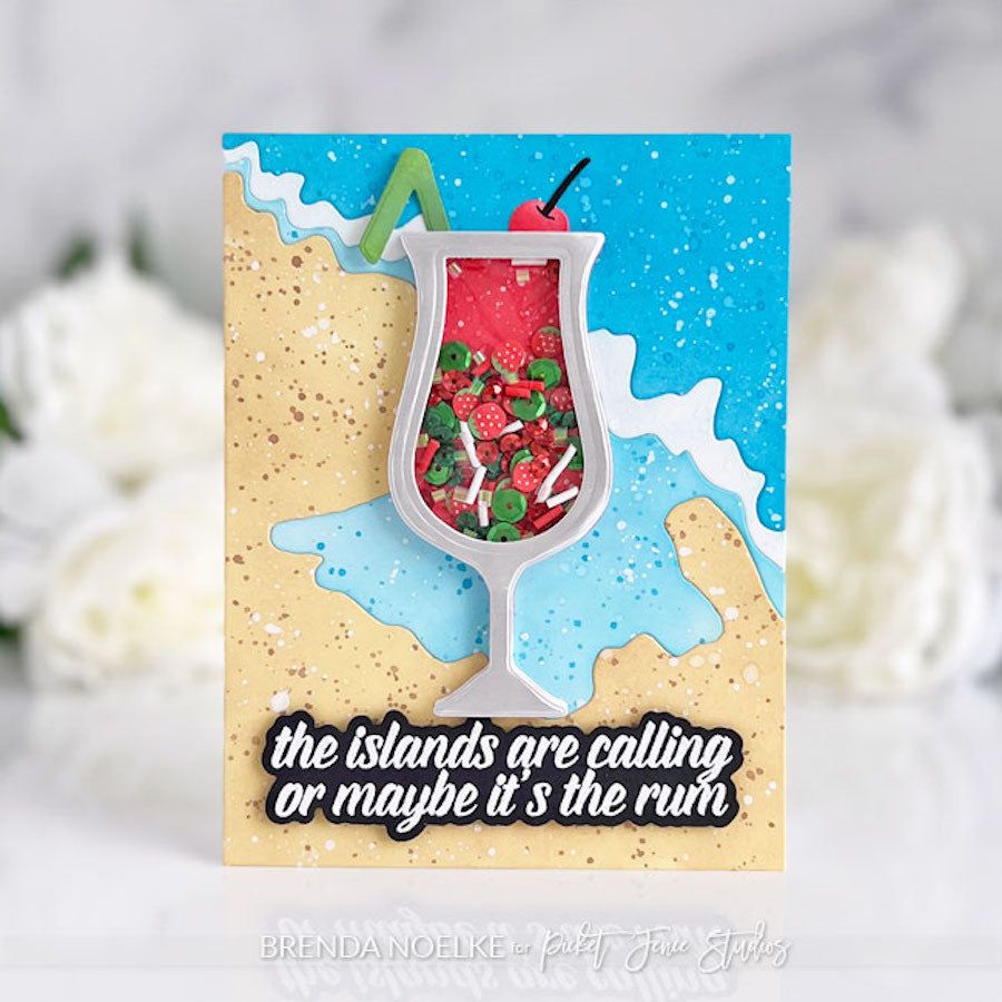 Picket Fence Studios Make It Dirty Clear Stamps s-202 islands calling drink card