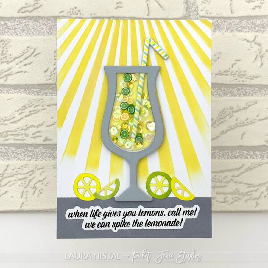 Picket Fence Studios Make It Dirty Clear Stamps s-202 lemons drink card