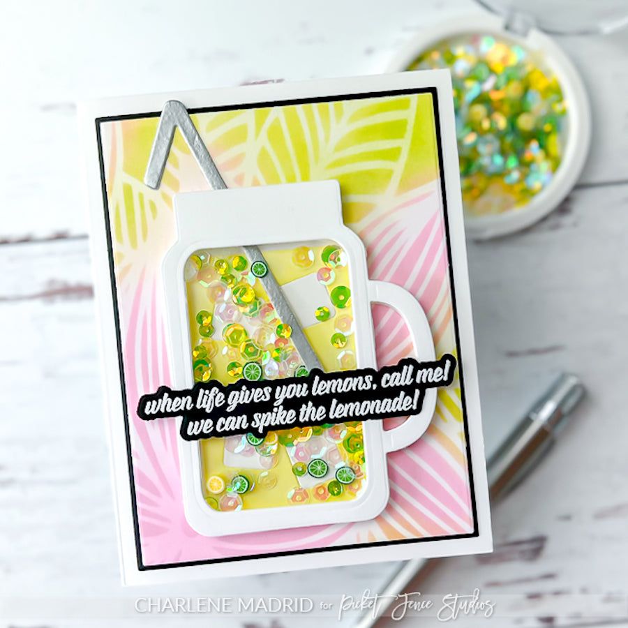 Picket Fence Studios Make It Dirty Clear Stamps s-202 lemonade drink card