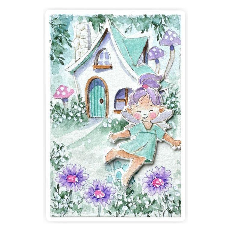 Art Impressions Woodland Castle Clear Stamp and Die Set 5916 Fairy House and Fairy