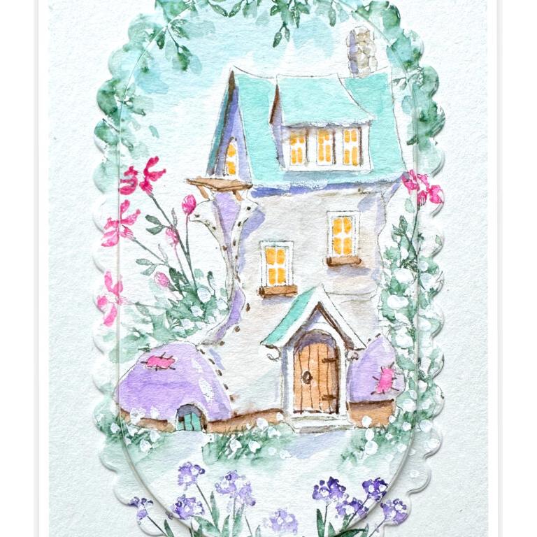 Art Impressions Fairytale Houses Clear Stamp and Die Set 5935 Boot House Sample