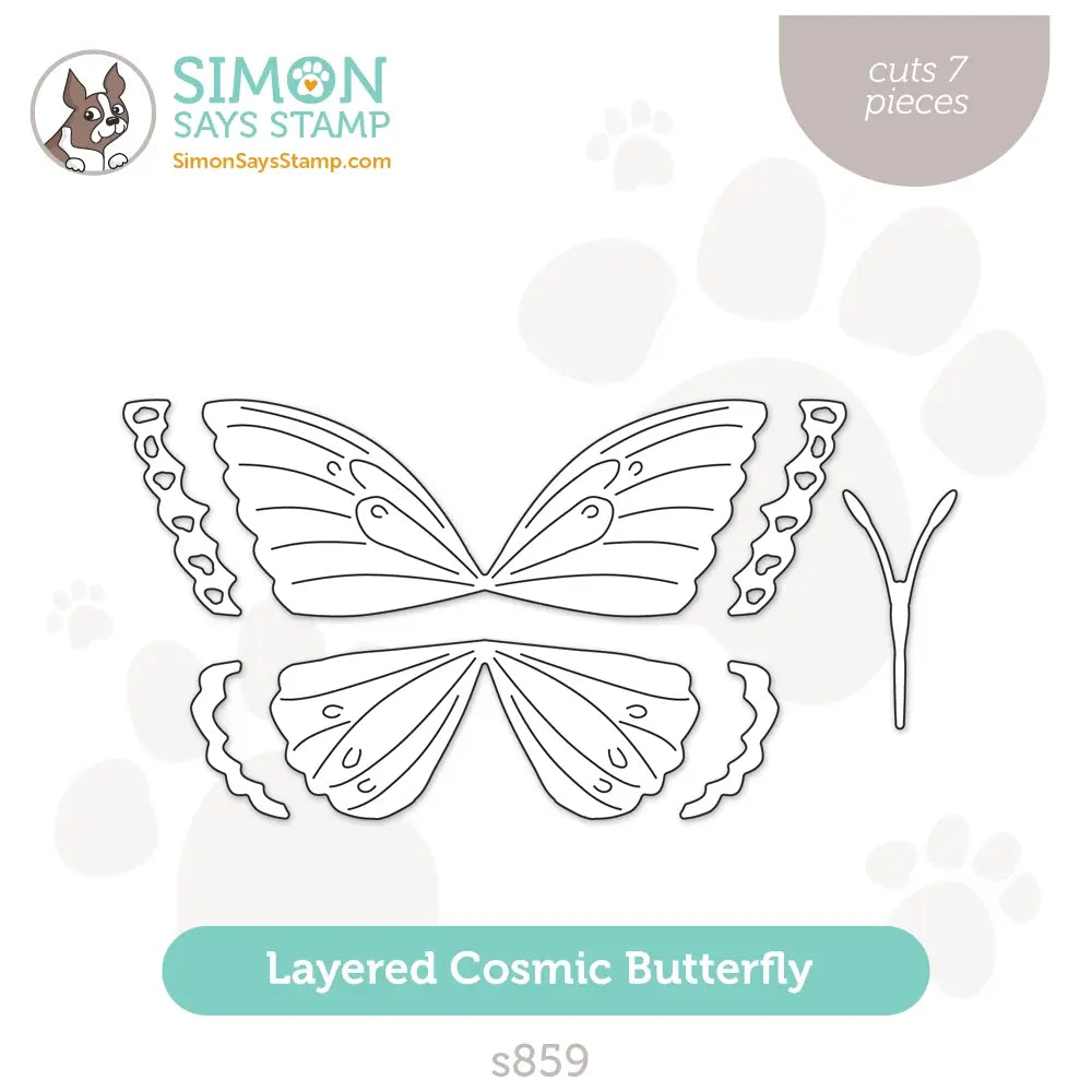 Simon Says Stamp Layered Cosmic Butterfly Wafer Dies s859 Stamptember