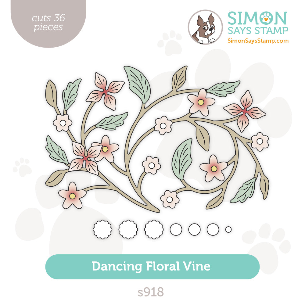 Simon Says Stamp Dancing Floral Vine Wafer Dies s918 Sunny Vibes