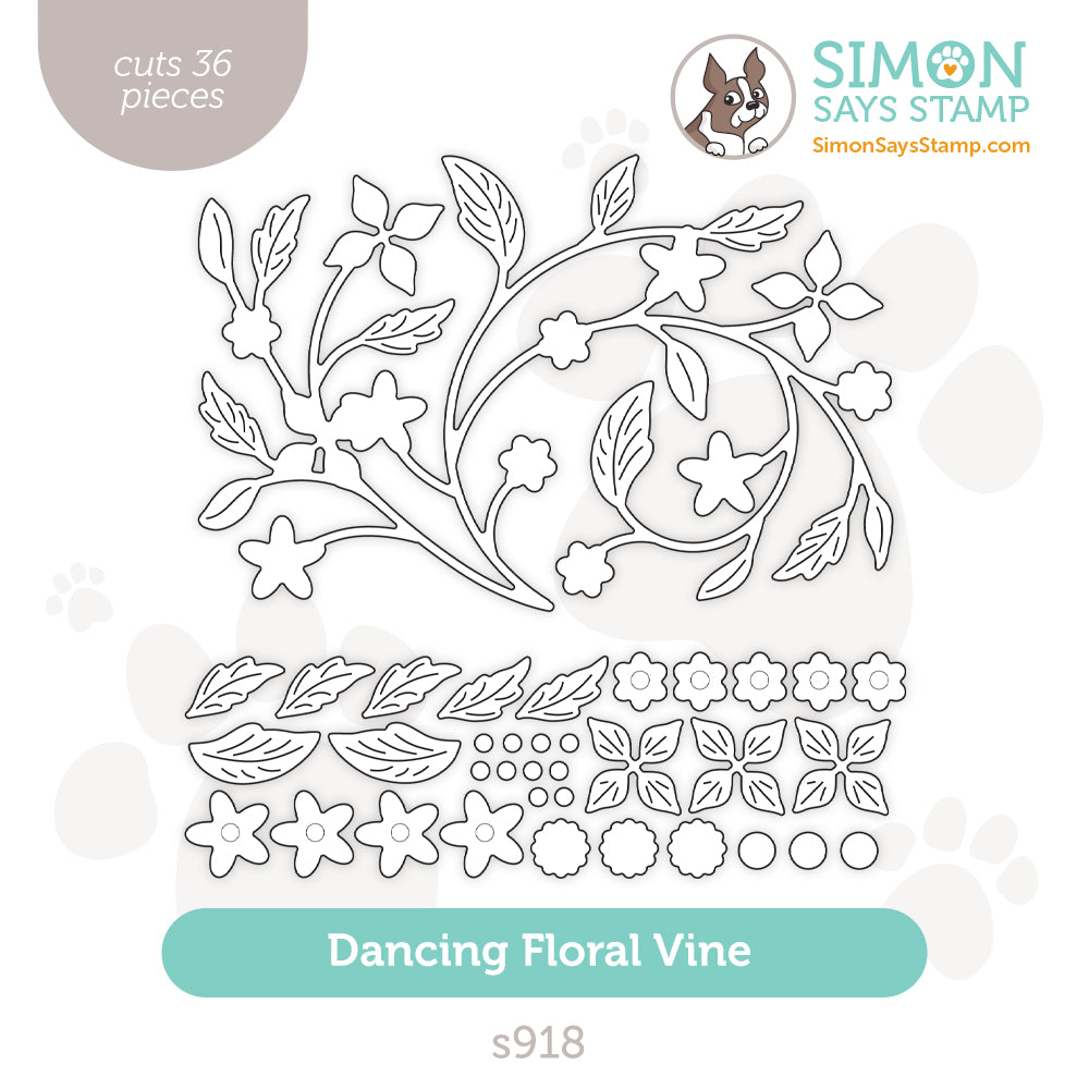 Simon Says Stamp Dancing Floral Vine Wafer Dies s918 Sunny Vibes