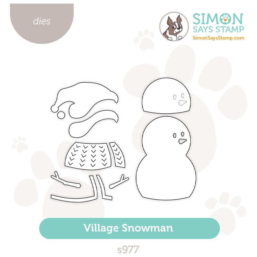 Simon Says Stamp Village Snowman Wafer Dies s977 Sweet Wishes