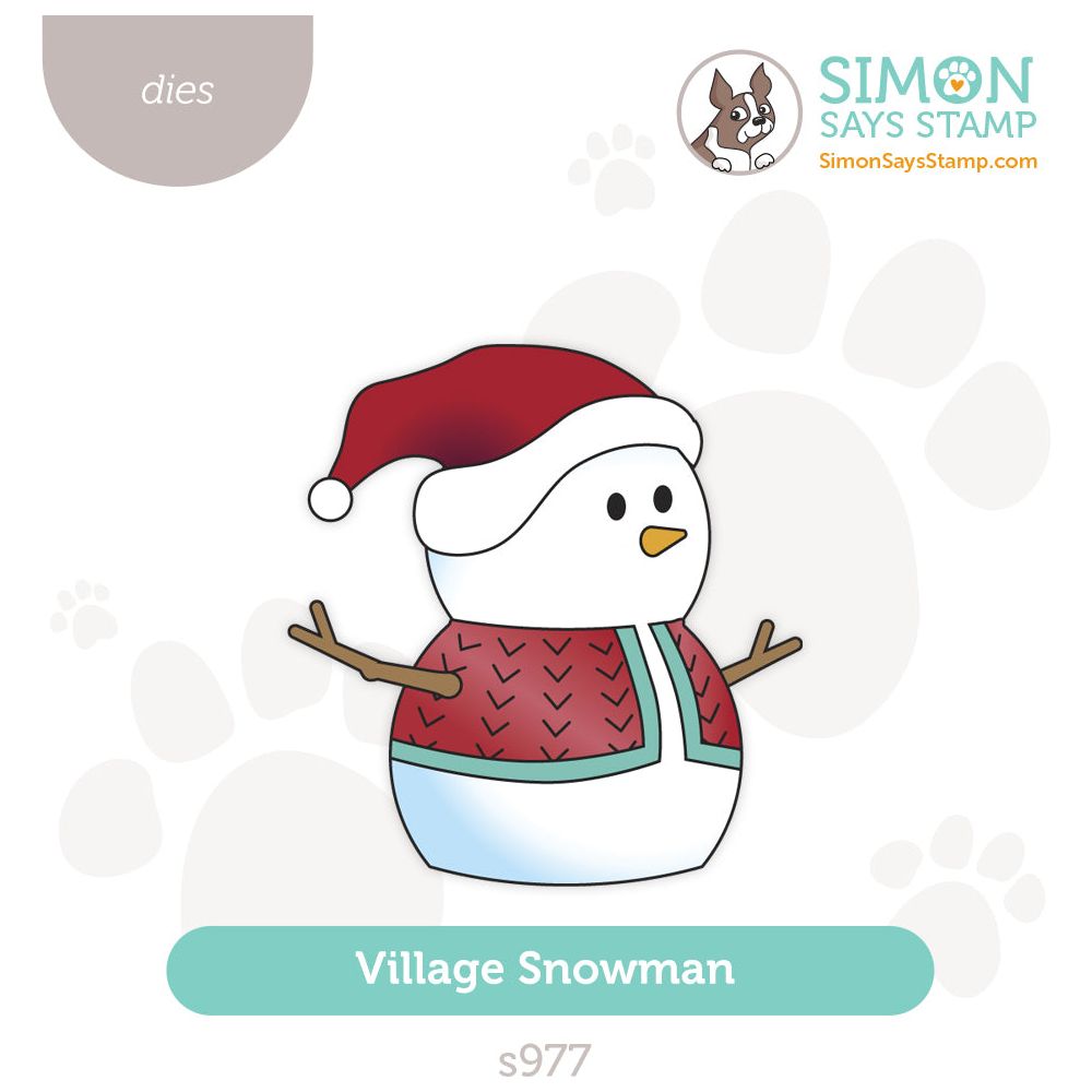 Simon Says Stamp Village Snowman Wafer Dies s977 Sweet Wishes