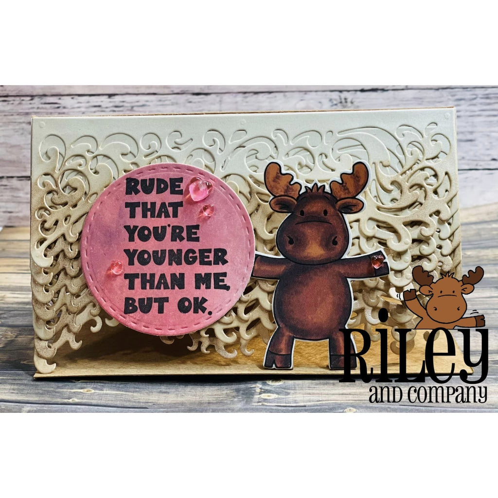 Riley And Company Cut Ups Wavy Border Die rd582 Moose