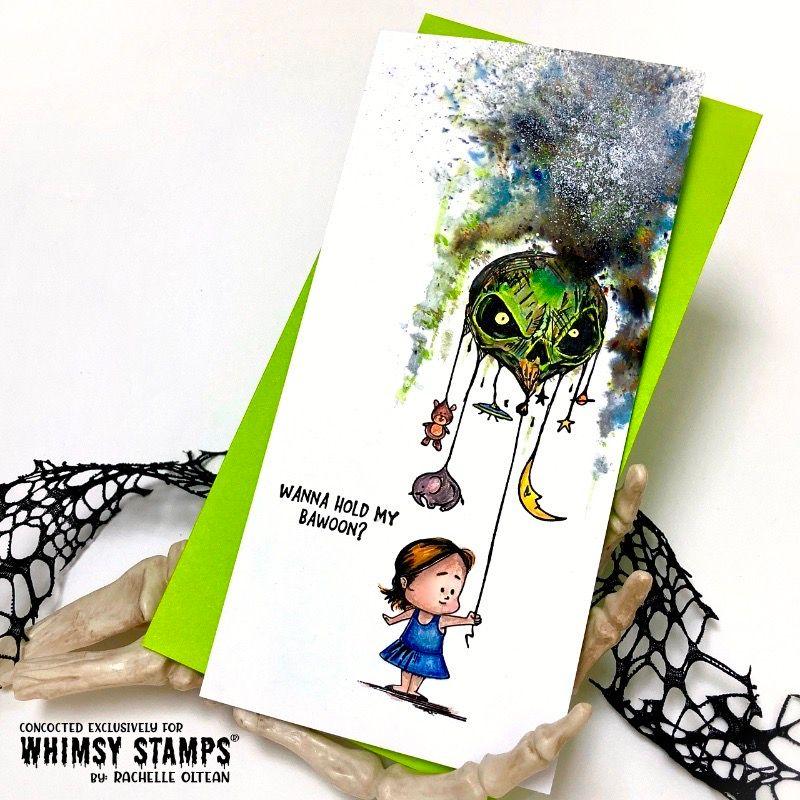 Whimsy Stamps Halloween Bawoon Cling Stamps wsrs03 poison balloon