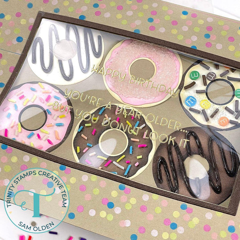 Trinity Stamps Tiny Donut Dipper Die Set tmd-276 donut box card