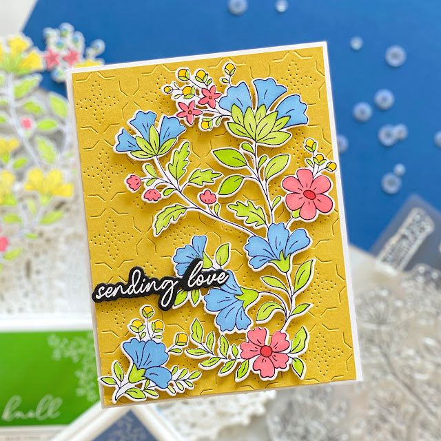 Pinkfresh Studio Beautiful Day Stencils 226824 Sending Love Card | color-code:ALT01