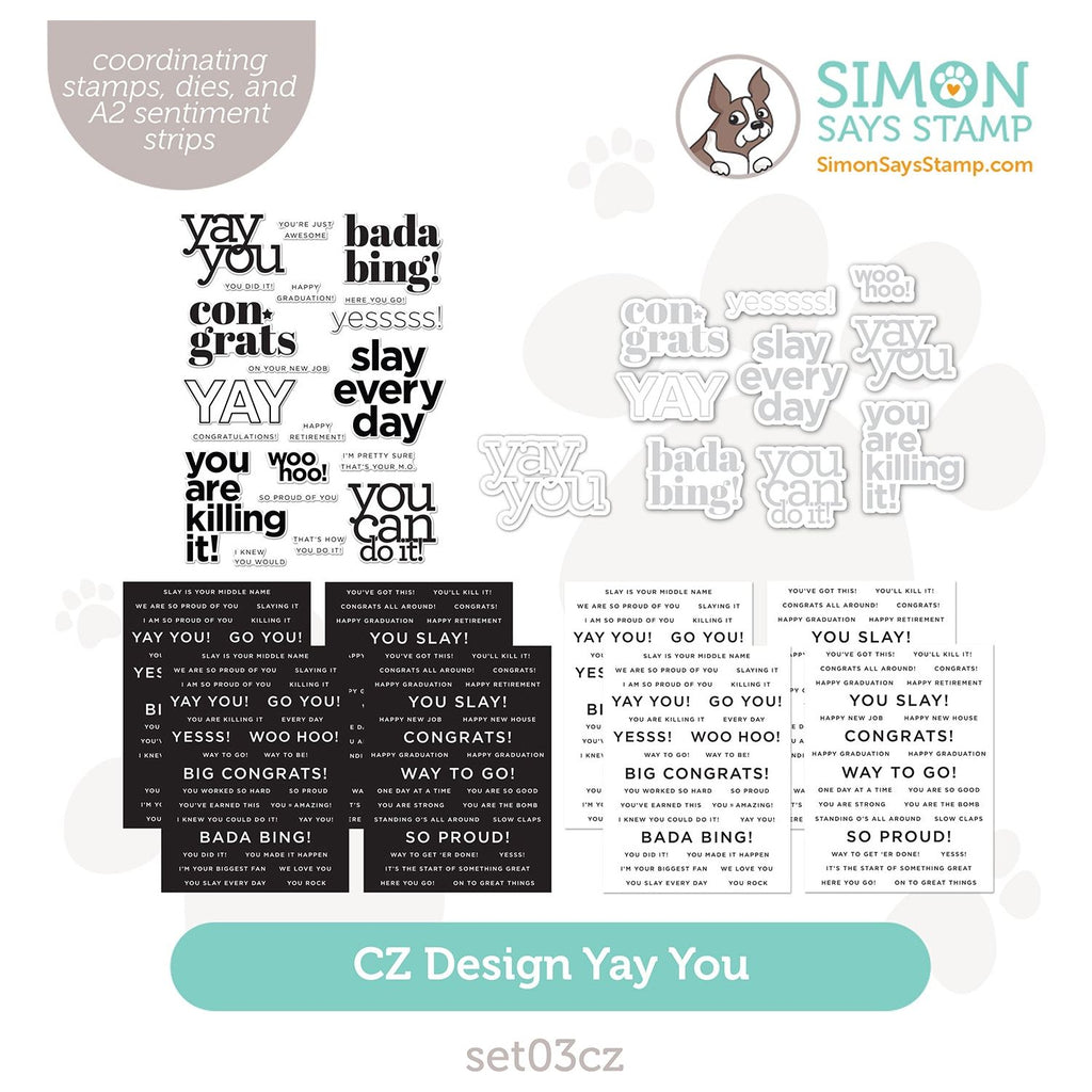 CZ Design Stamps Dies and Sentiment Strips Yay You Bundle