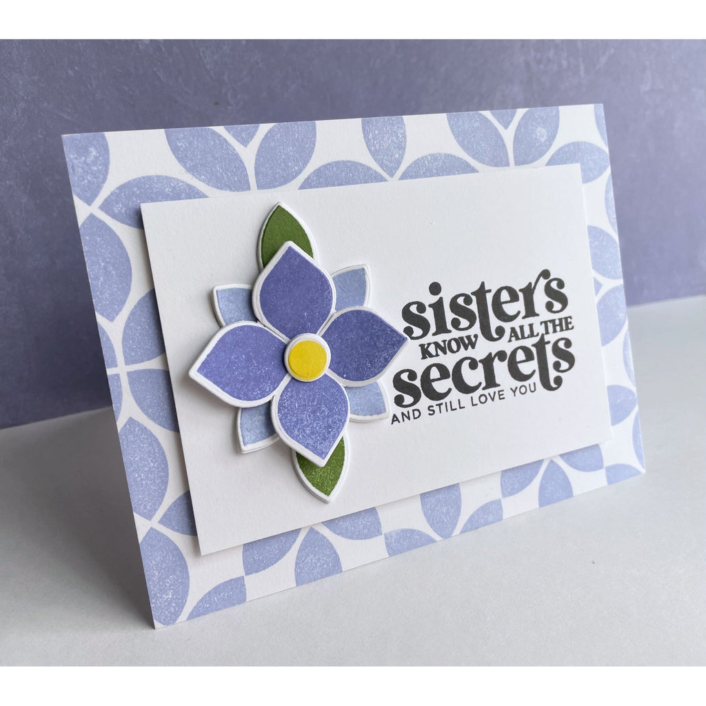 Simon Says Stamps and Dies Geo Flower Building set621gf Sisters Card | color-code:ALT01