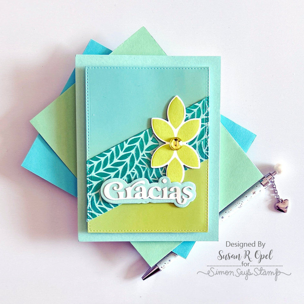 Simon Says Stamps and Dies Geo Flower Building set621gf Gracias Card | color-code:ALT04