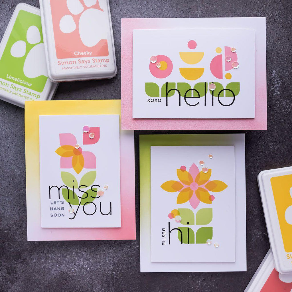 Simon Says Stamps and Dies Geo Flower Building set621gf Modern Flowers Card Set | color-code:ALT05