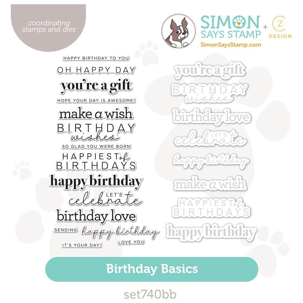 CZ Design Stamps And Dies Birthday Basics set740bb Splendor