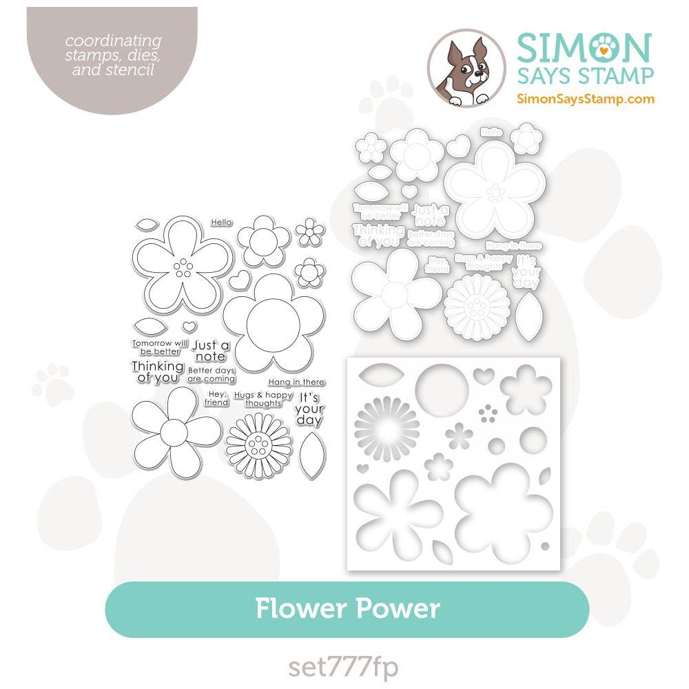 Simon Says Stamps Dies And Stencil Flower Power set777fp Celebrate