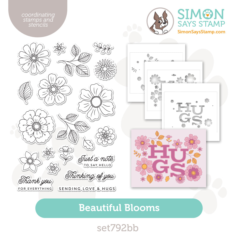 Simon Says Stamps and Stencils Beautiful Blooms set792bb Sunny Vibes