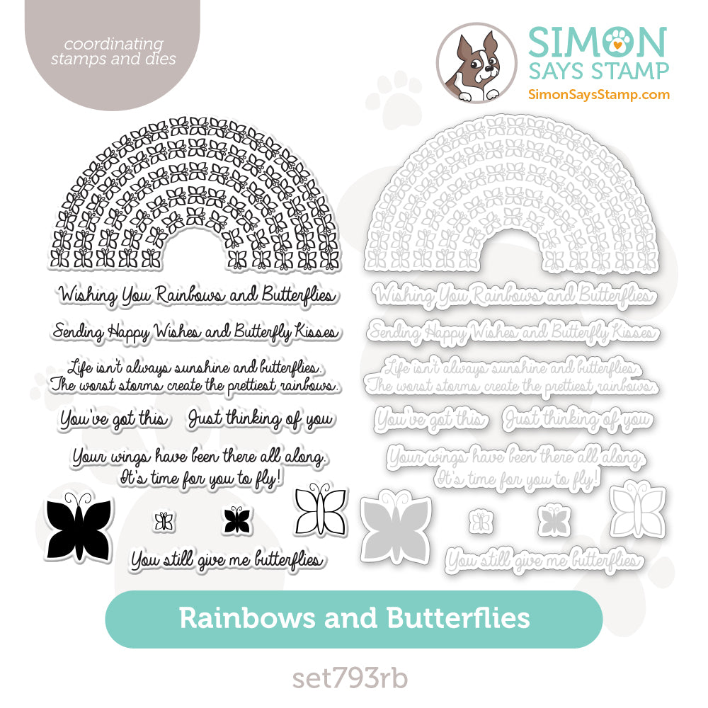 Simon Says Stamps and Dies Rainbows and Butterflies set793rb Sunny Vibes