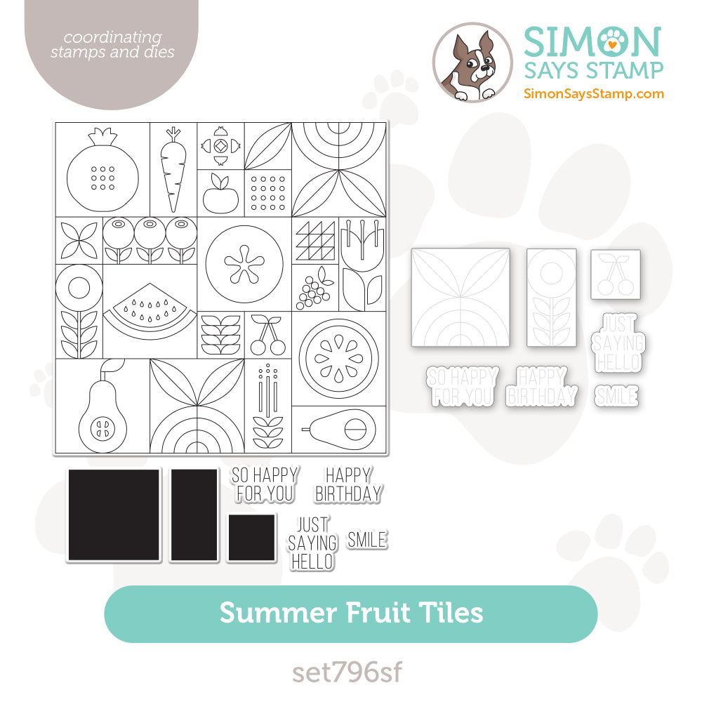 Simon Says Stamps and Dies Summer Fruit Tiles set796sf Sunny Vibes