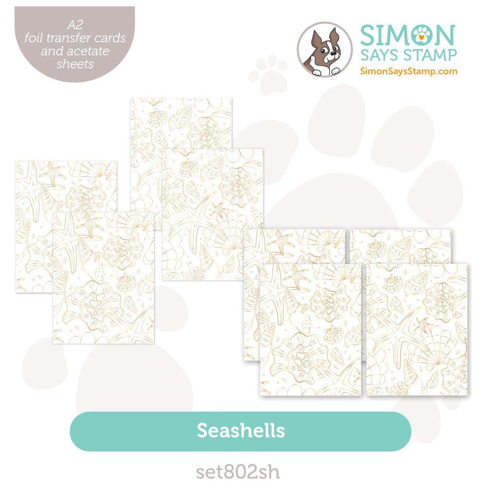 Simon Says Stamp Foil Cards and Acetate Sheets Seashells set802sh Sunny Vibes