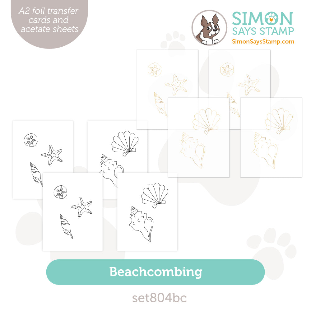 Simon Says Stamp Foil Cards and Acetate Sheets Beachcombing set804bc Sunny Vibes