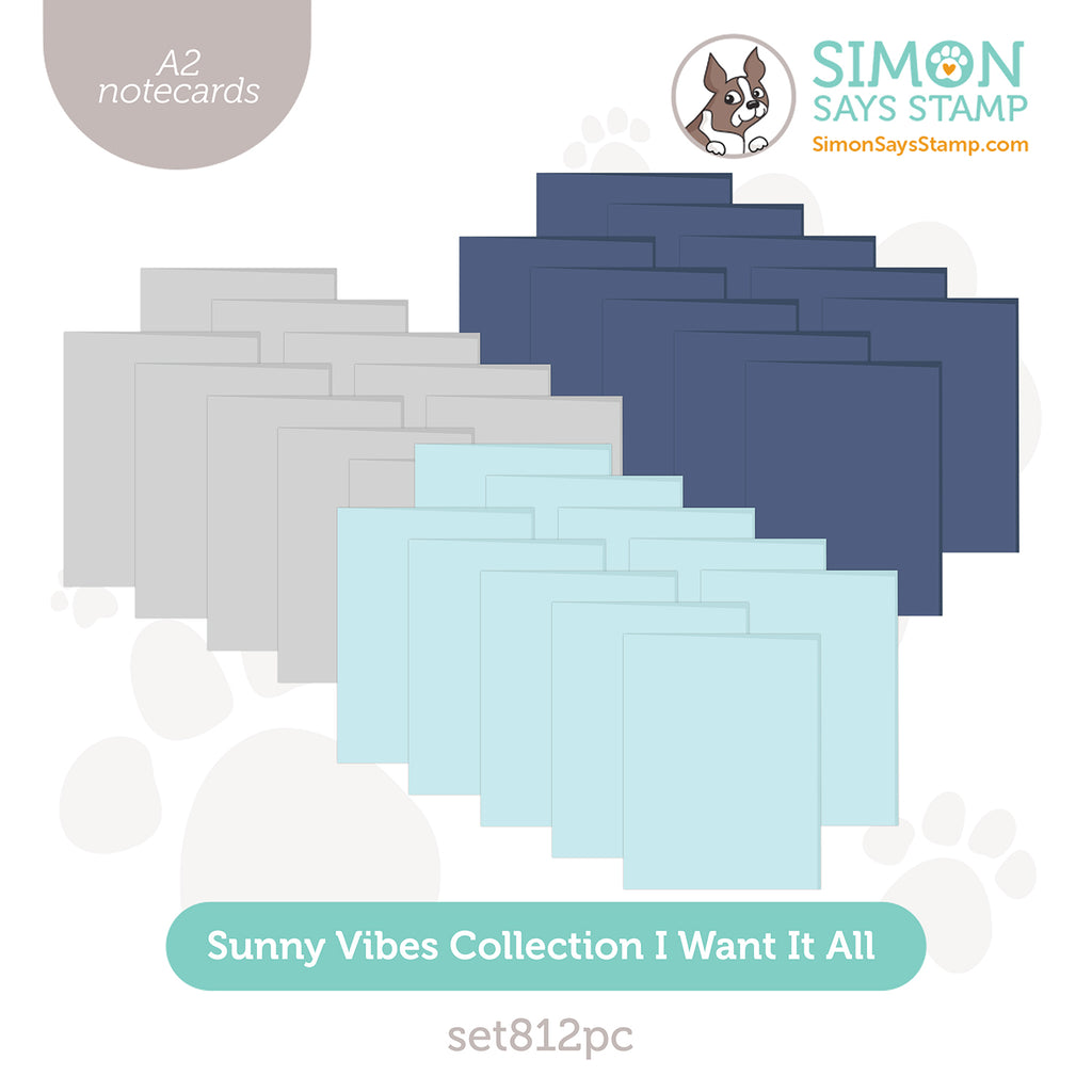 Simon Says Stamp Sunny Vibes Collection Pre-Scored Cards set812pc