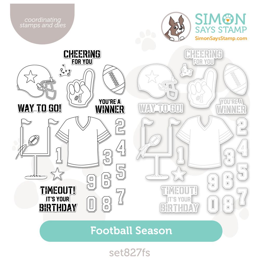 Simon Says Stamps And Dies Football Season set827fs Cheering For You