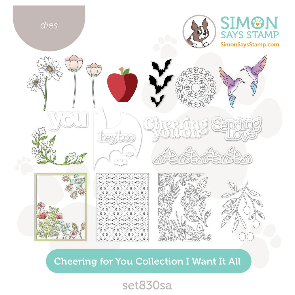 Simon Says Stamp Cheering for You Collection I Want It All Stand-Alone Wafer Dies set830sa