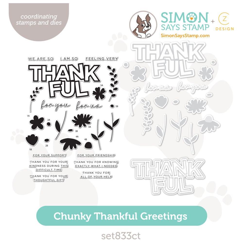 CZ Design Stamps and Dies Chunky Thankful set833ct Stamptember