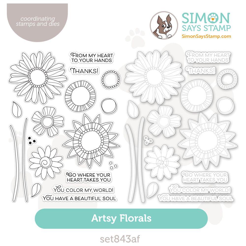 Simon Says Stamps and Dies Artsy Florals set843af Sweet Wishes