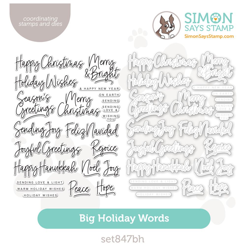 Simon Says Stamps And Dies Big Holiday Words set847bh Stamptember