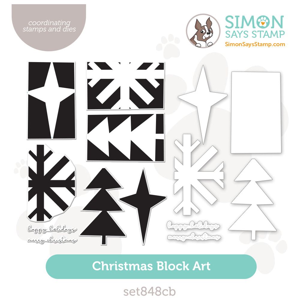 Simon Says Stamps And Dies Christmas Block Art set848cb Stamptember