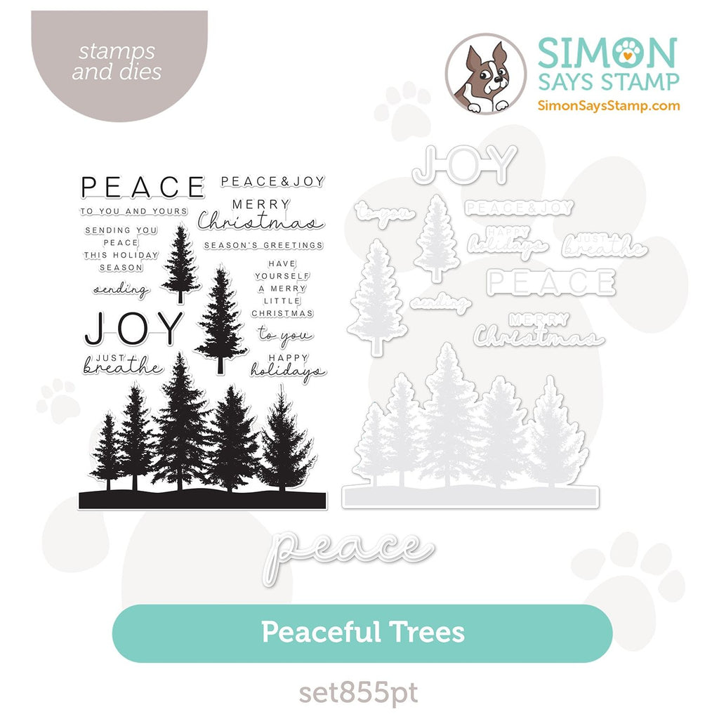 CZ Design Stamps and Dies Peaceful Trees set855pt Stamptember