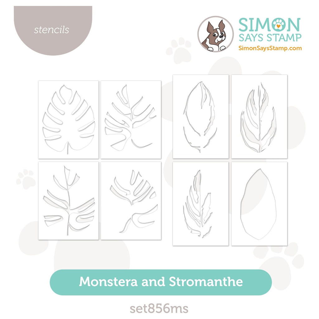 Simon Says Stamp Stencils Leaves Duo set856ms Stamptember