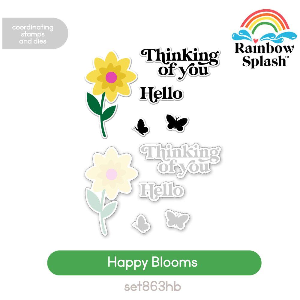 Rainbow Splash Clear Stamps and Dies Happy Blooms set863hb