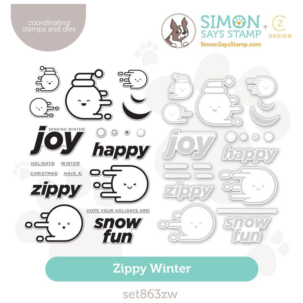 CZ Design Stamps And Dies Zippy Winter set863zw Sweet Wishes