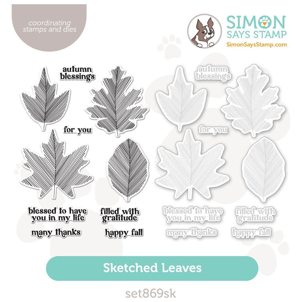 Simon Says Stamps and Dies Sketched Leaves set869sk Sweet Wishes