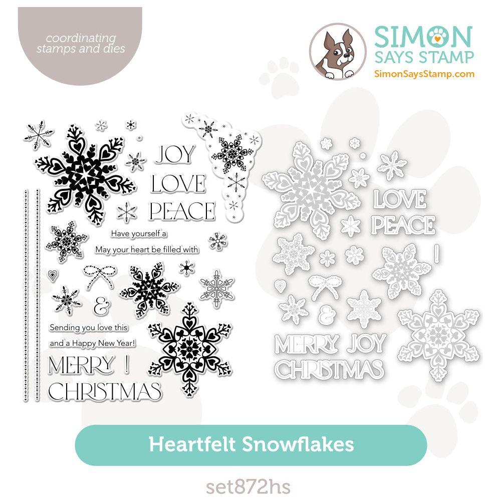 Simon Says Stamps and Dies Heartfelt Snowflakes set872hs Sweet Wishes