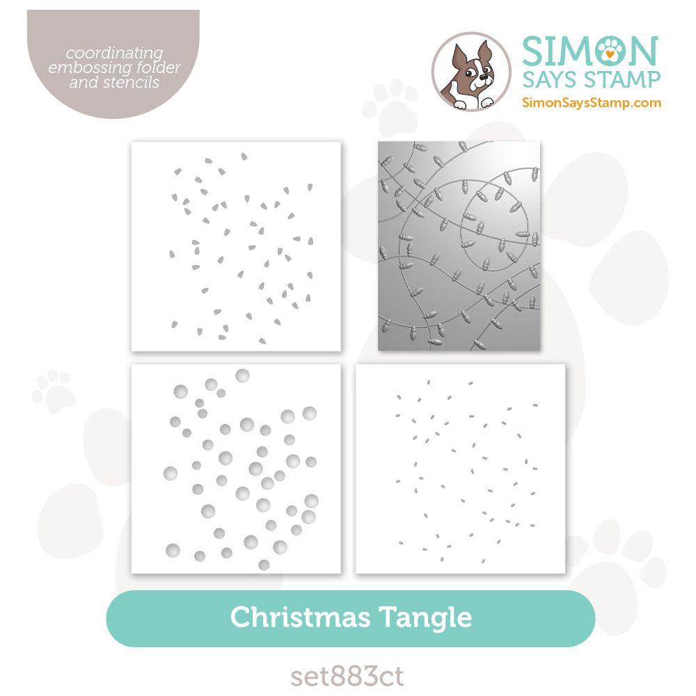 Simon Says Stamp Embossing Folder and Stencils Set Christmas Tangle set883ct Sweet Wishes