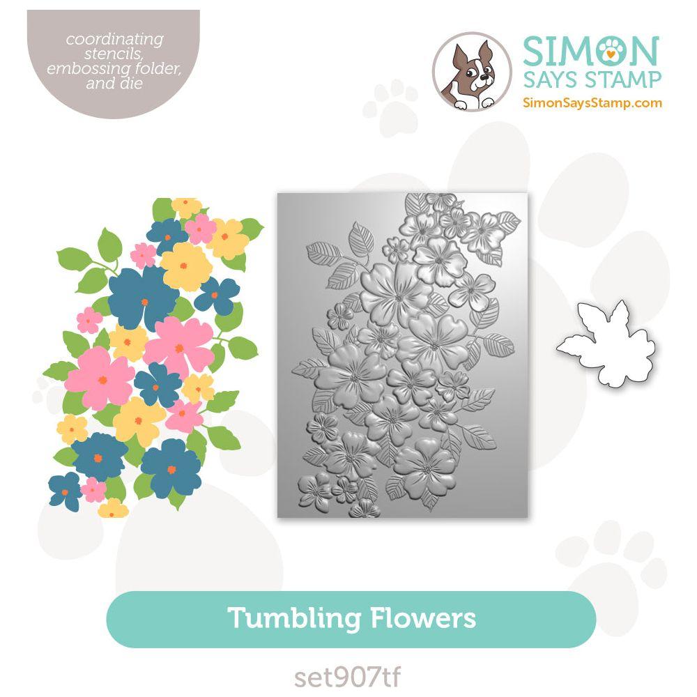 Simon Says Stamp Embossing Folder Cutting Dies and Stencils Tumbling Flowers set907tf To Love