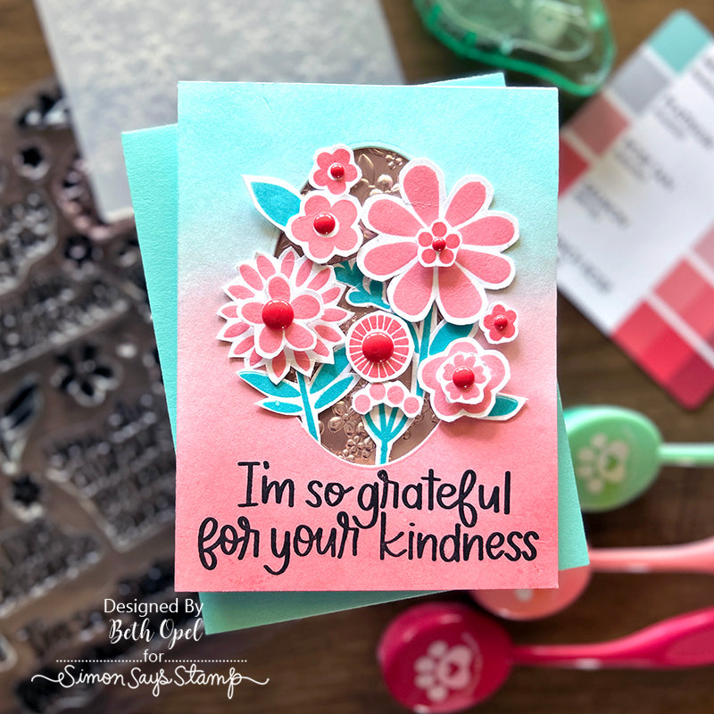 Simon Says Stamps and Dies Flower Happy set649fh Thank You Card | color-code:ALT02