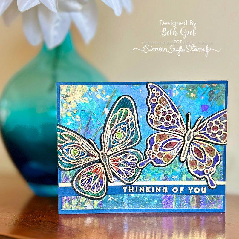 Simon Says Stamp Mix and Match Butterflies Duo and Greetings Wafer Dies 1013sdc Splendor Thinking of You Card | color-code:ALT04