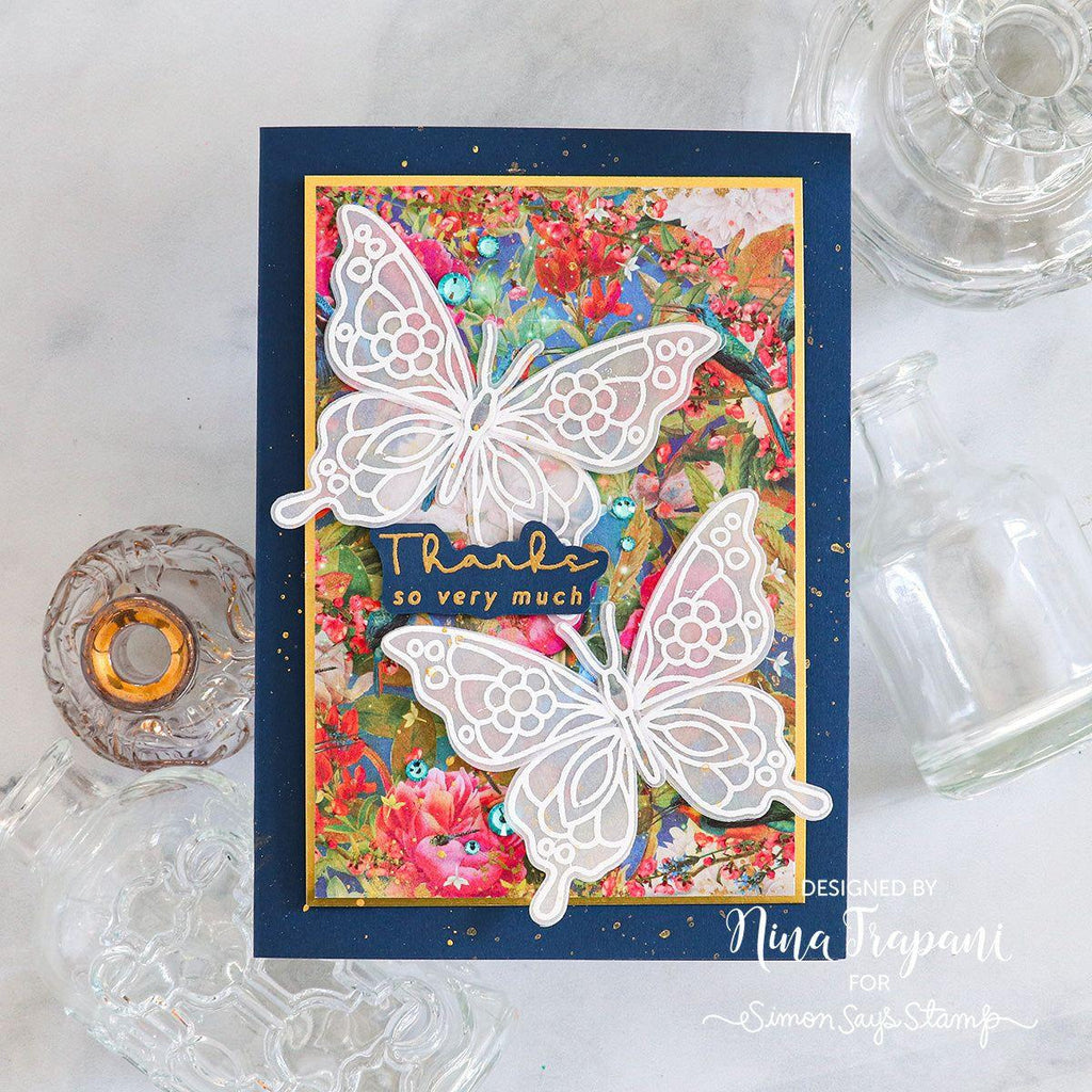 Simon Says Stamps And Dies Mix And Match Butterflies set744mm Splendor Thanks Card | color-code:ALT03