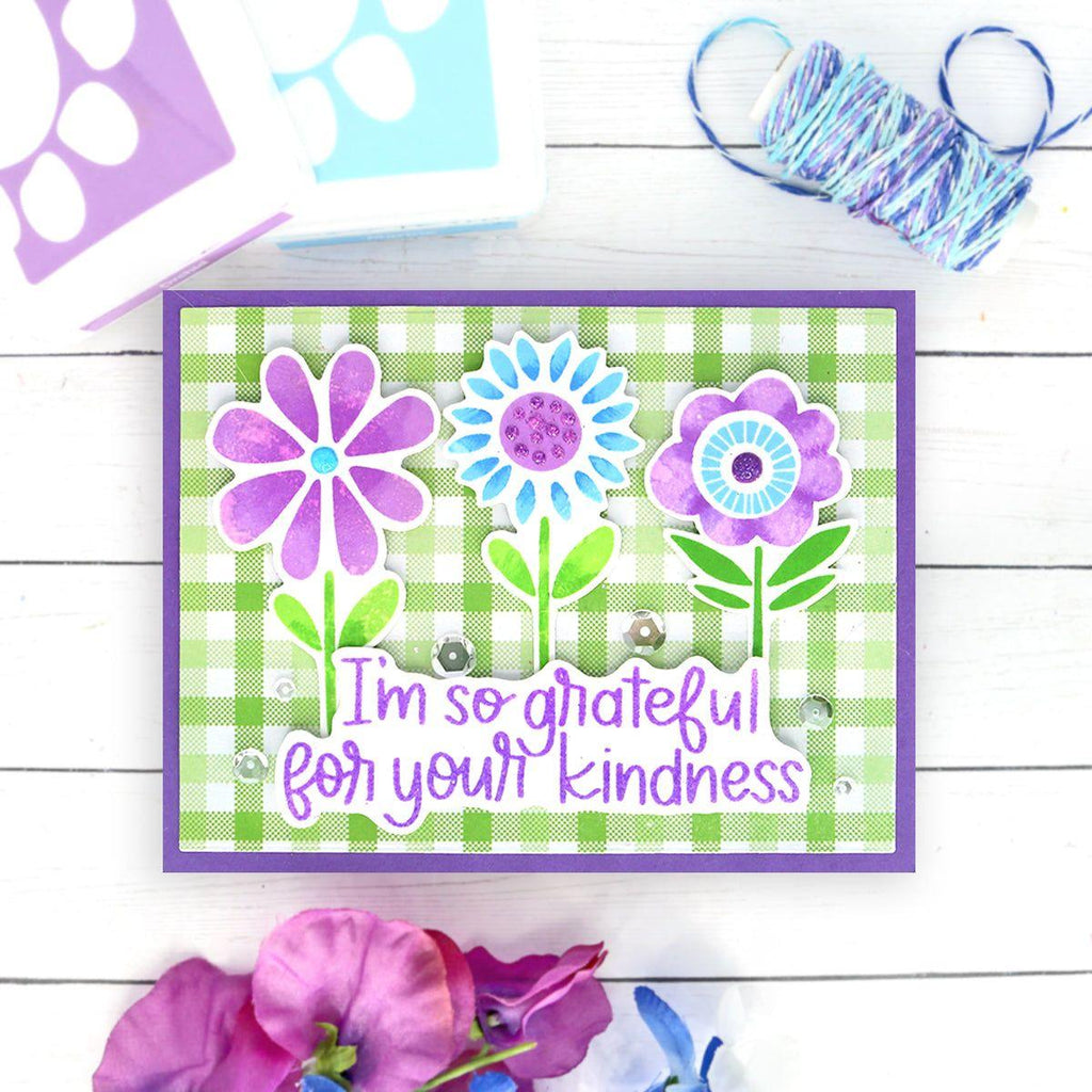 Simon Says Stamps and Dies Flower Happy set649fh Thank You Card | color-code:ALT01