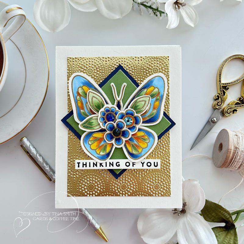 Simon Says Stamps And Dies Mix And Match Butterflies set744mm Splendor Thinking of You Card | color-code:ALT01