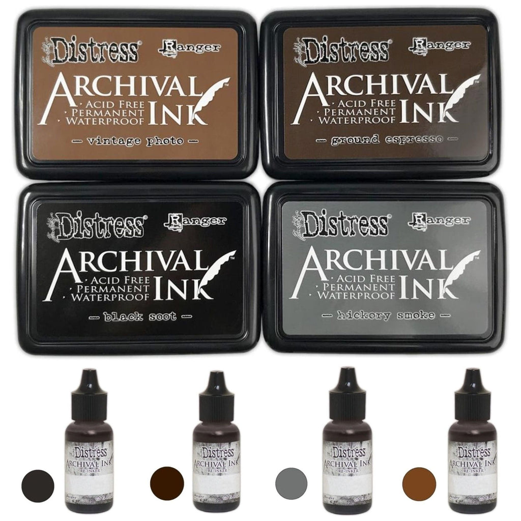 Tim Holtz Basics Distress Archival Ink And Reinkers Bundle