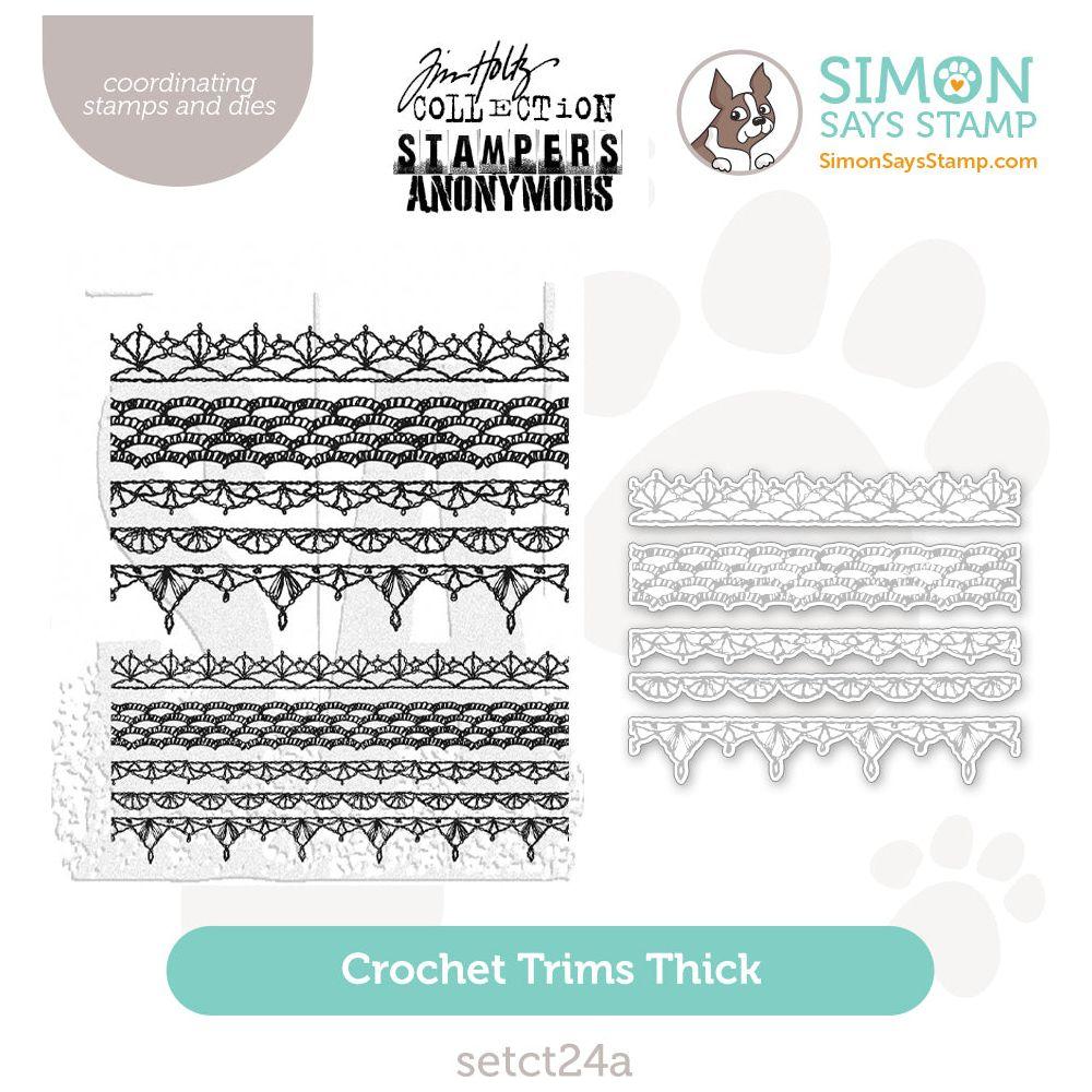 Simon Says Stamp Crochet Trims Thick Set Wafer Dies sss480a setct24a