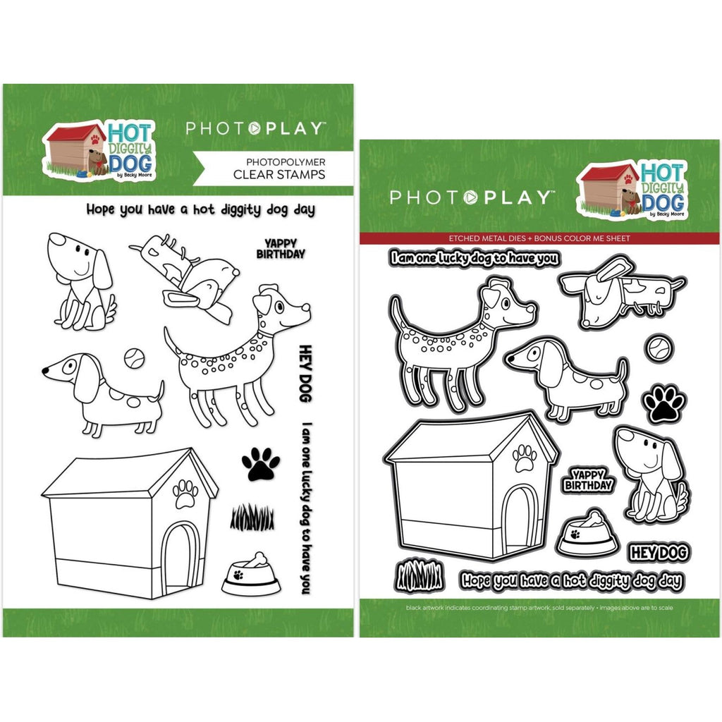 PhotoPlay Hot Diggity Dog Stamps And Dies Bundle