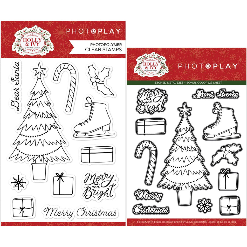 PhotoPlay Holly And Ivy Stamps And Dies Bundle